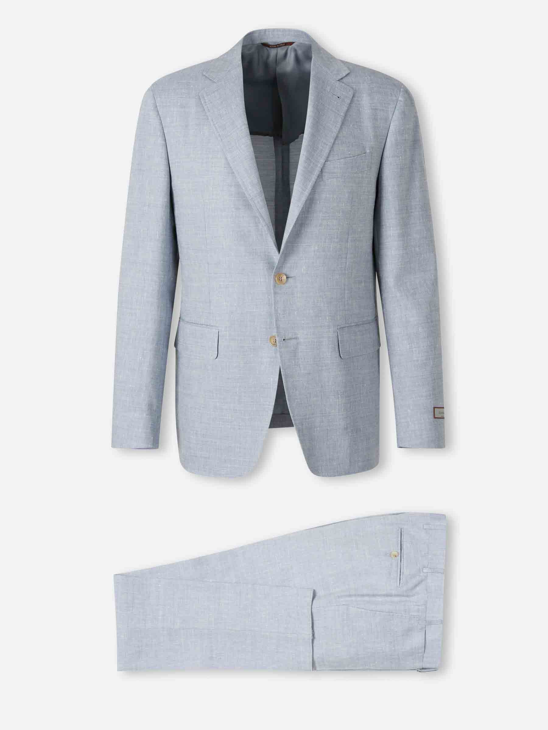 Canali Hombre Barcelona Traje Recto Lino color Azul Celeste sku 312-002917 01 - Foto 1