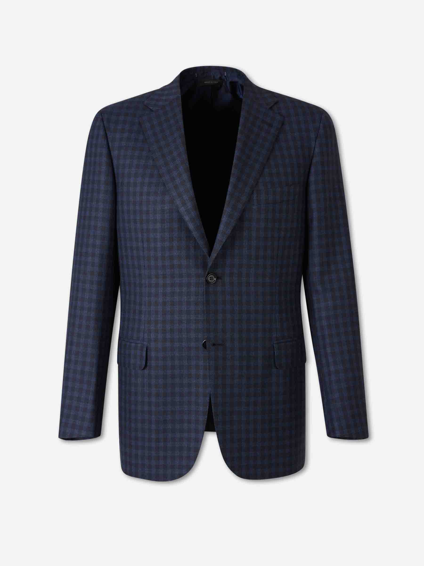 Brioni Hombre Barcelona Americana Recta Cuadros color Azul Marino sku 312-002929 01 - Foto 1