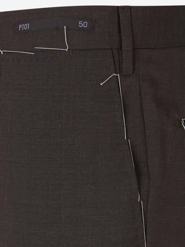 PT Torino Hombre Barcelona Pantalones Formales Lana color Marrón Oscuro sku 321-000342 05 - Foto 3