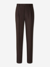 Zegna Hombre Barcelona Pantalones Vestir Lino color Marrón Oscuro sku 322-000473 01 - Foto 1