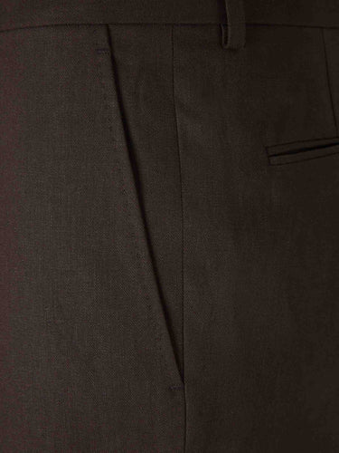 Zegna Hombre Barcelona Pantalones Vestir Lino color Marrón Oscuro sku 322-000473 01 - Foto 3