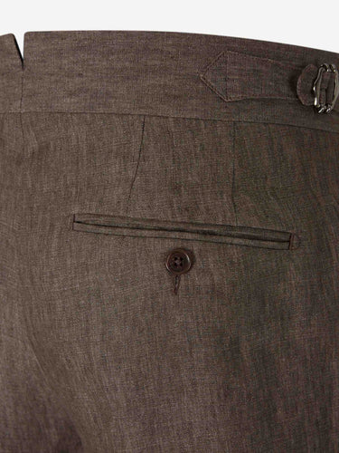 Scabal Hombre Barcelona Pantalones de Vestir Lino color Marrón sku 322-000486 01 - Foto 4
