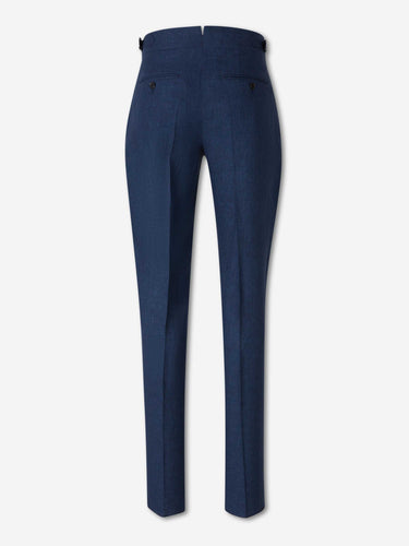 Scabal Hombre Barcelona Pantalones de Vestir Lino color Azul Marino sku 322-000486 02 - Foto 2