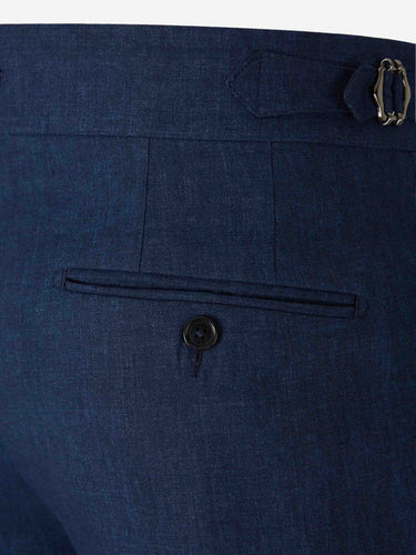 Scabal Hombre Barcelona Pantalones de Vestir Lino color Azul Marino sku 322-000486 02 - Foto 4