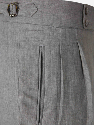 Scabal Hombre Barcelona Pantalones de Vestir Lino color Gris sku 322-000486 03 - Foto 3