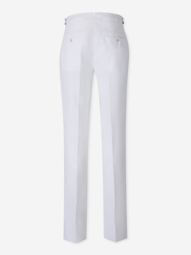 Scabal Hombre Barcelona Pantalones de Vestir Lino color Blanco sku 322-000486 04 - Foto 2