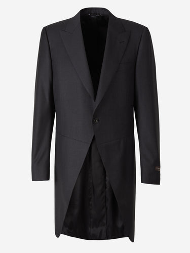 Canali Hombre Barcelona Chaqué Jaspeado Lana color Negro sku 332-000006 02 - Foto 1