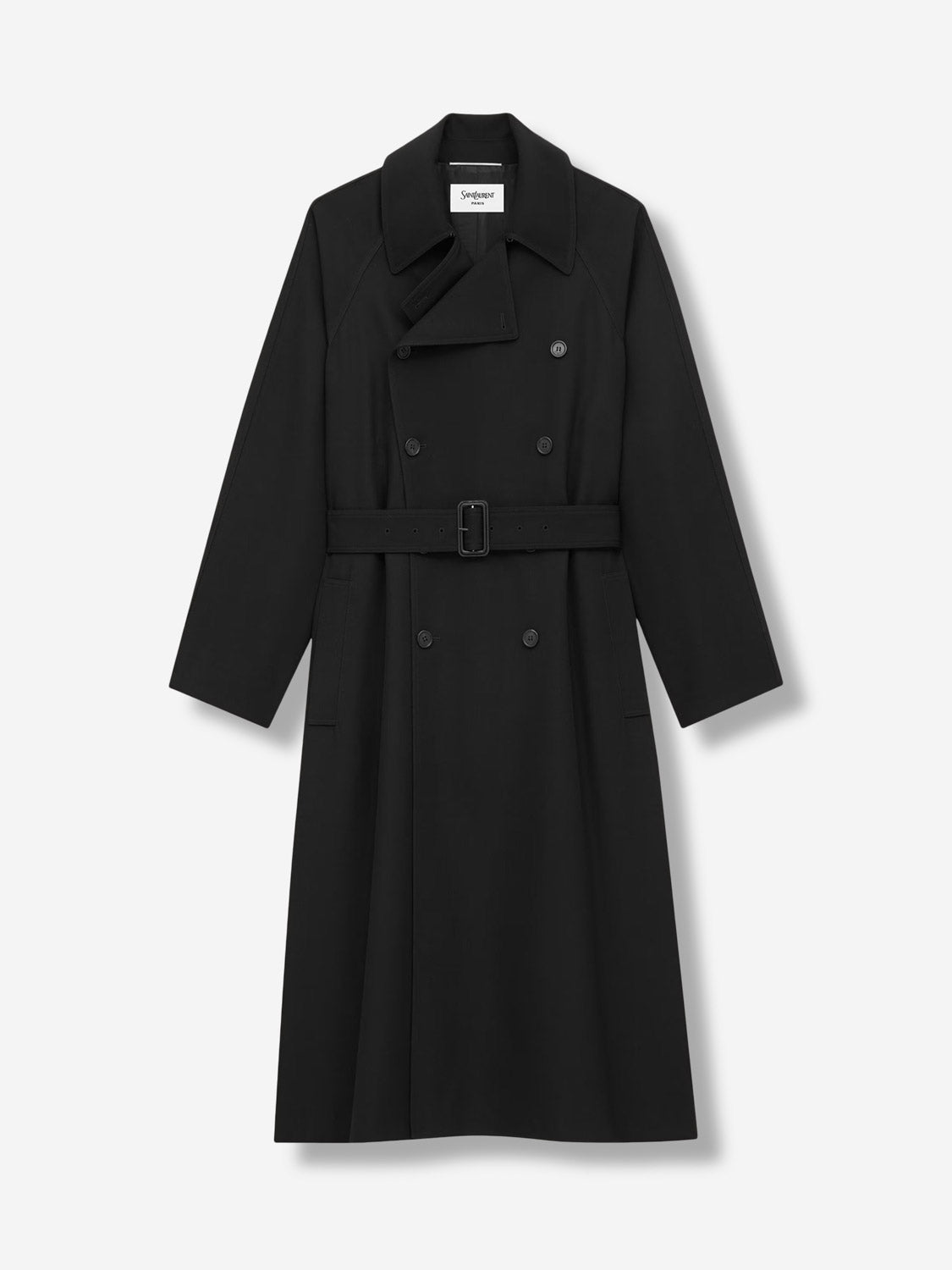 Saint Laurent Hombre Barcelona Gabardina Cruzada Lana color Negro sku 341-000543 01 - Foto 2