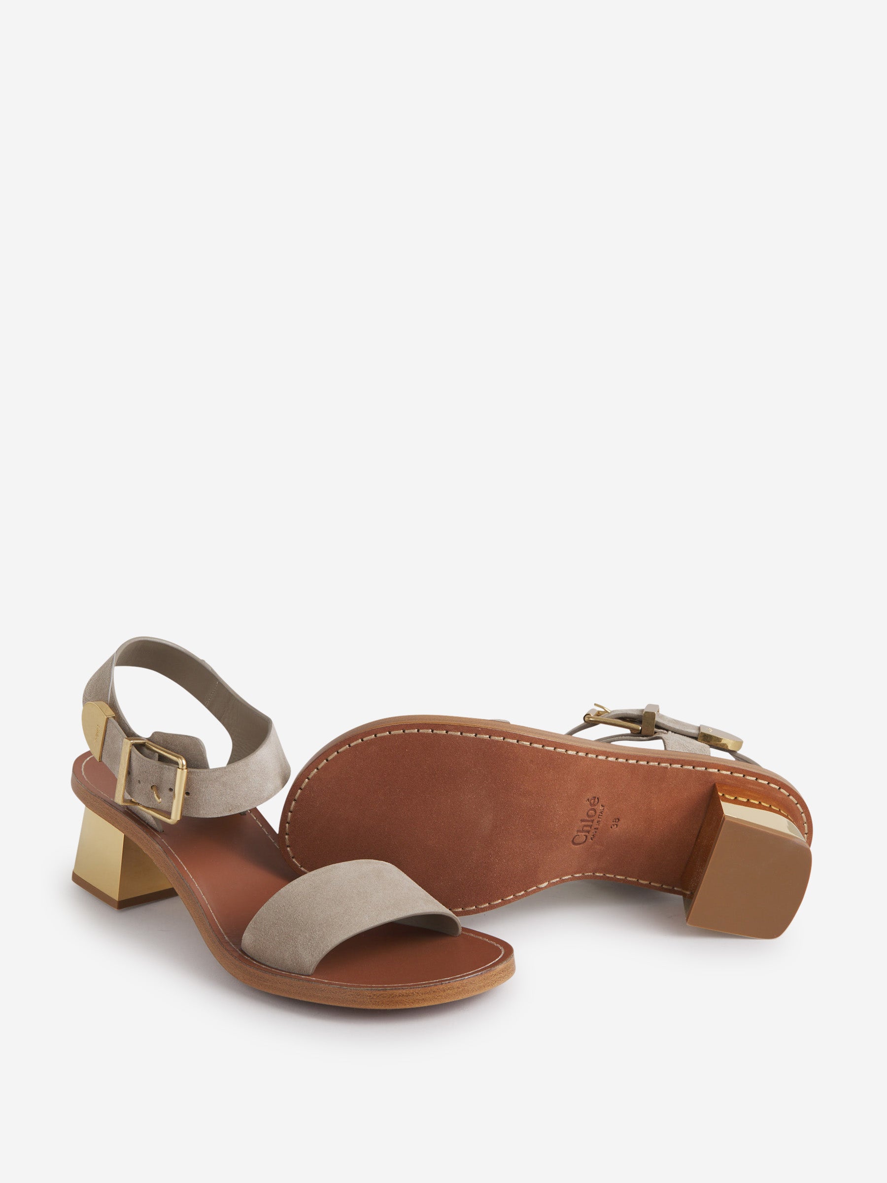 barca brown suede heeled sandals