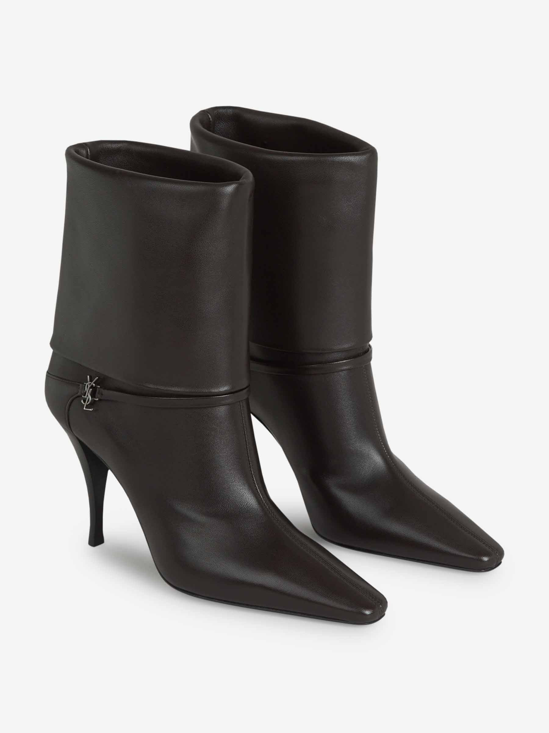 Saint Laurent Mujer Barcelona Botines Niki Logo color Marrón Oscuro sku 805-000758 01 - Foto 2