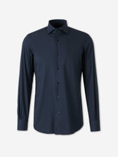 Santa Eulalia Hombre Barcelona Camisa de Vestir Lisa color Azul Marino sku 401-002670 04 - Foto 1