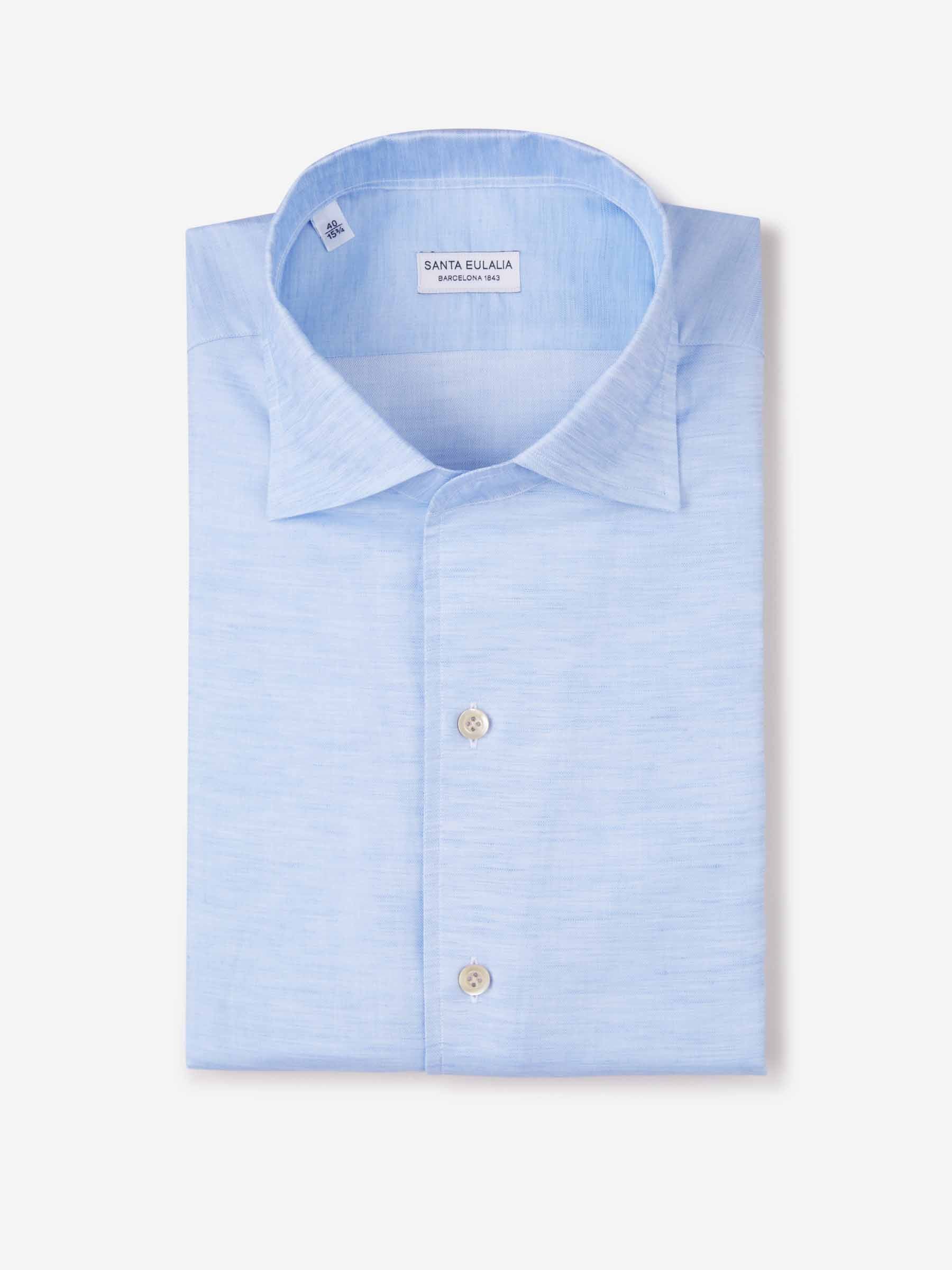 Santa Eulalia Hombre Barcelona Camisa Jaspeada Algodón color Azul sku 401-003142 02 - Foto 1