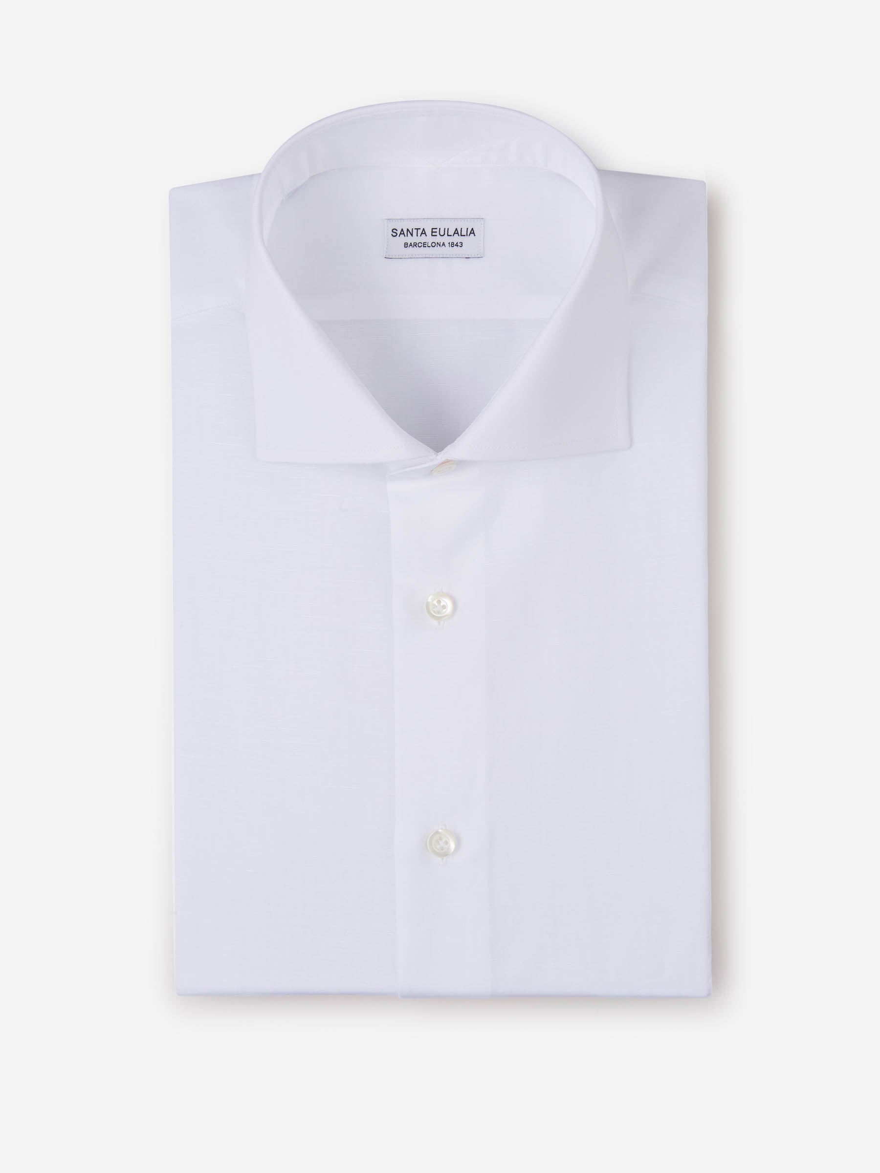 Santa Eulalia Hombre Barcelona Camisa Lisa Algodón y Lino color Blanco sku 401-003143 01 - Foto 1