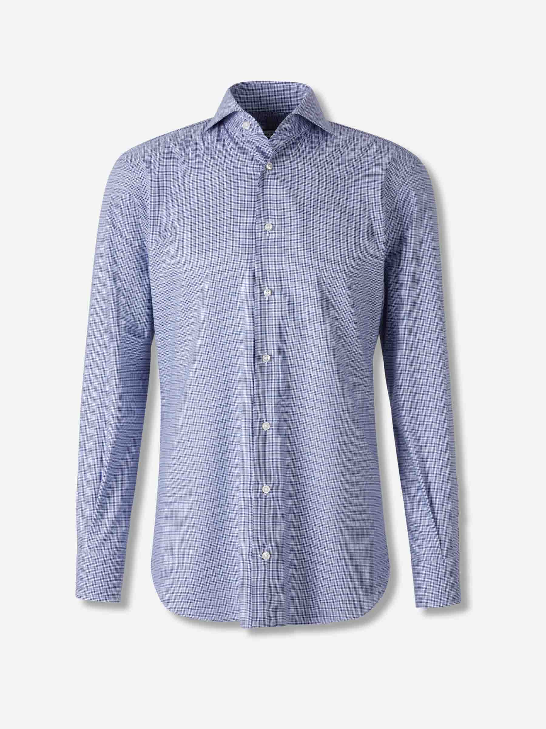 Atelier Munro Hombre Barcelona Camisa Motivo Cuadros color Azul Cobalto sku 402-000009 01 - Foto 1