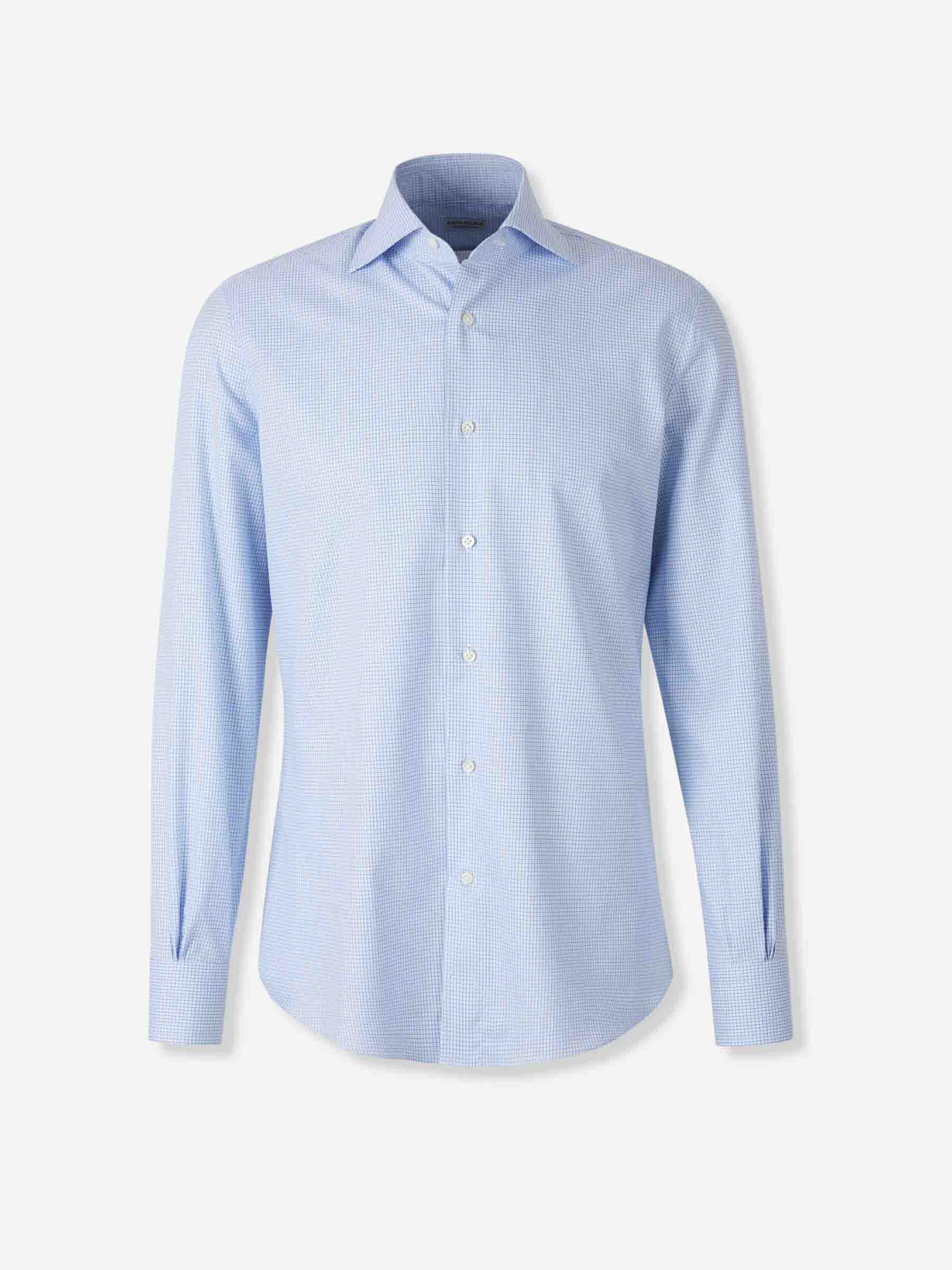 Santa Eulalia Hombre Barcelona Camisa Motivo Cuadros color Azul Celeste sku 402-000017 01 - Foto 1