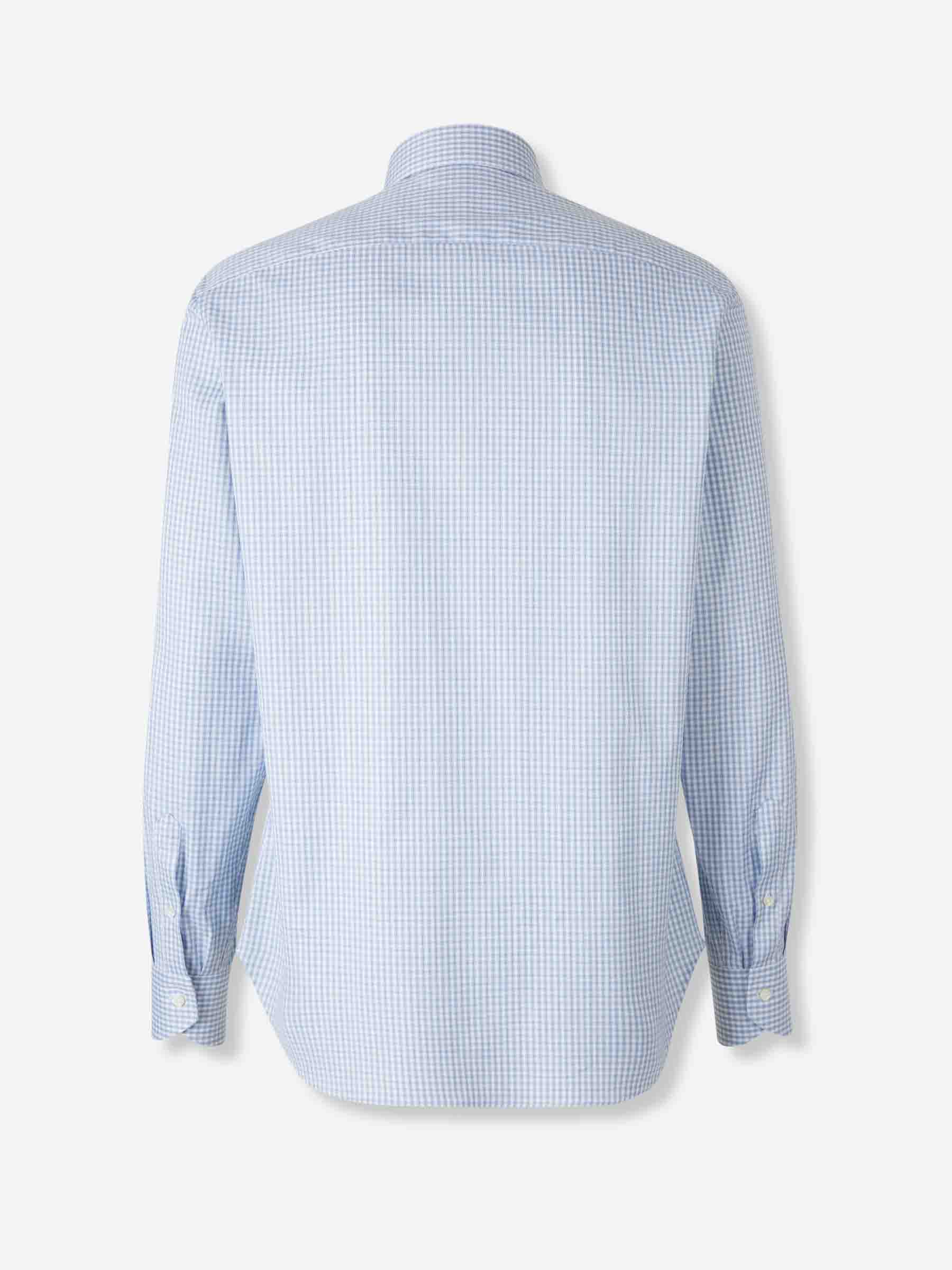 Canali Hombre Barcelona Camisa Motivo Cuadros color Azul Celeste sku 402-000020 01 - Foto 2