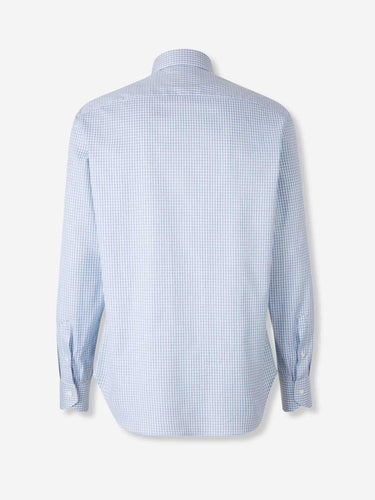 Canali Hombre Barcelona Camisa Motivo Cuadros color Azul Celeste sku 402-000020 01 - Foto 2