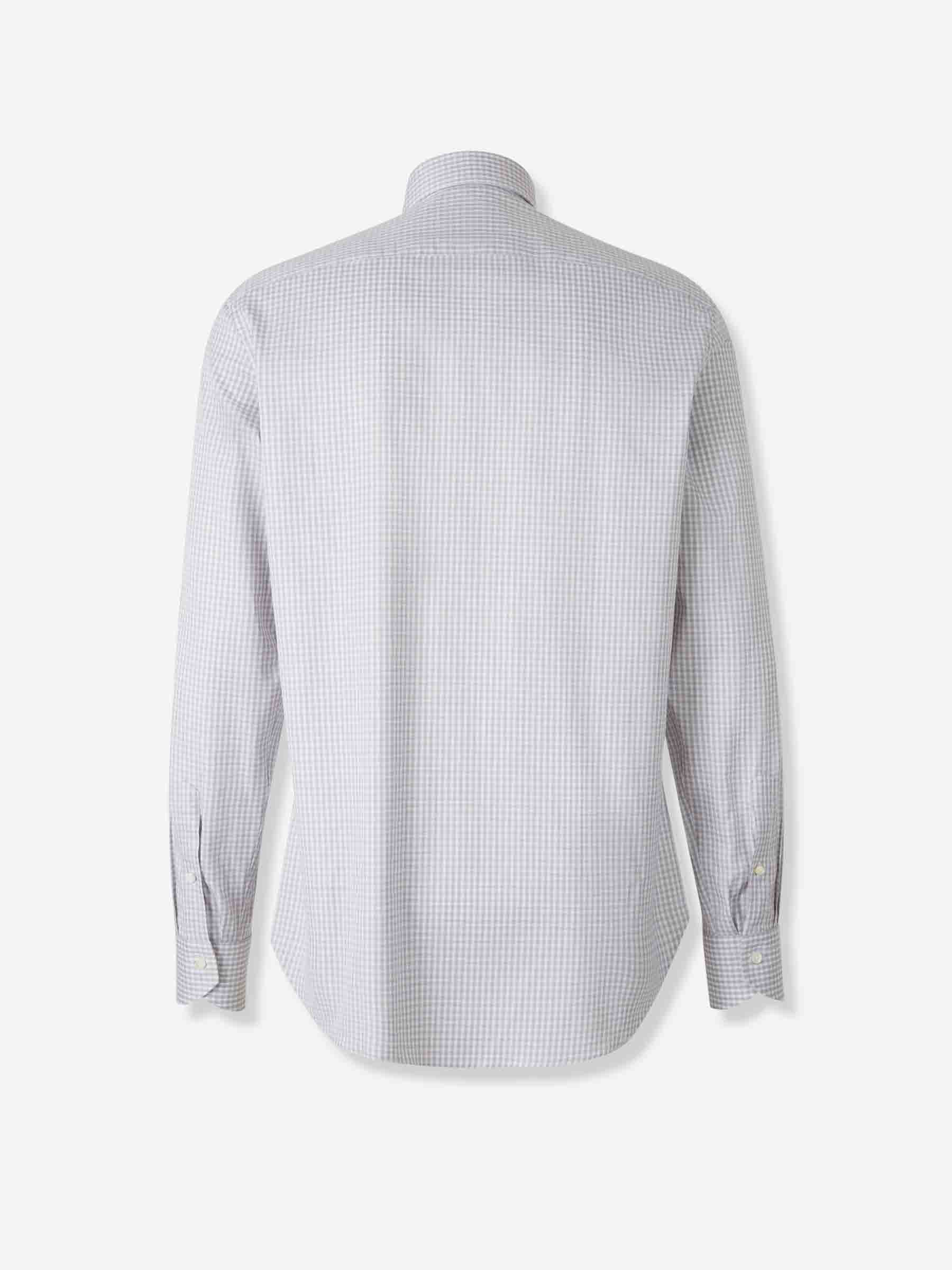 Canali Hombre Barcelona Camisa Motivo Cuadros color Taupe sku 402-000020 02 - Foto 2