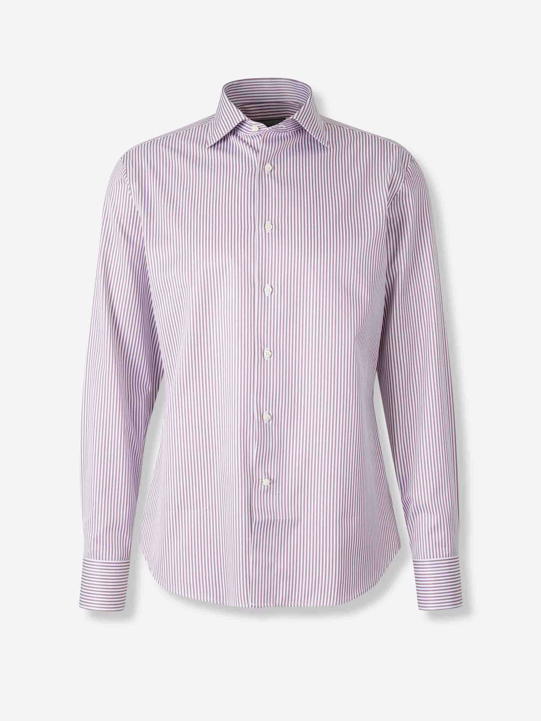 Canali Hombre Barcelona Camisa Motivo Rayas color Cereza sku 402-000022 01 - Foto 1