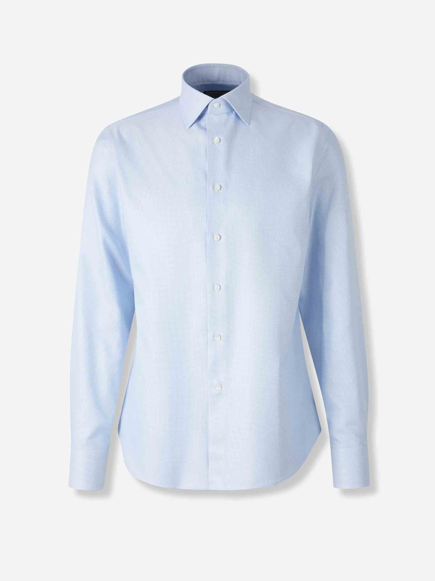 Canali Hombre Barcelona Camisa Textura Algodón color Azul Celeste sku 402-000024 01 - Foto 1