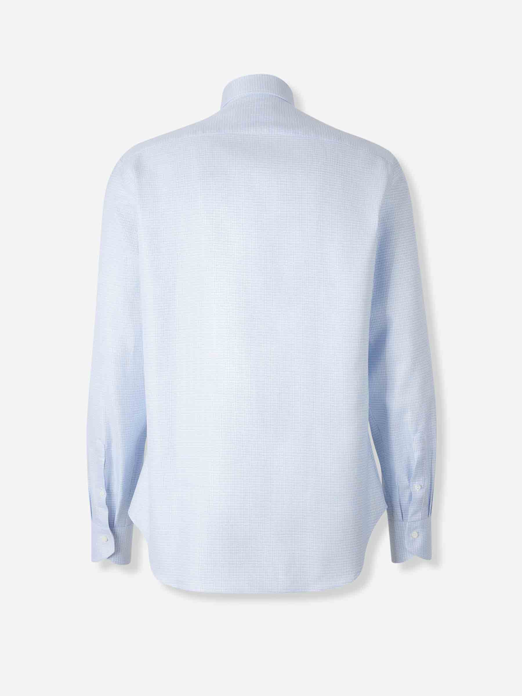 Canali Hombre Barcelona Camisa Textura Algodón color Azul Celeste sku 402-000025 01 - Foto 2