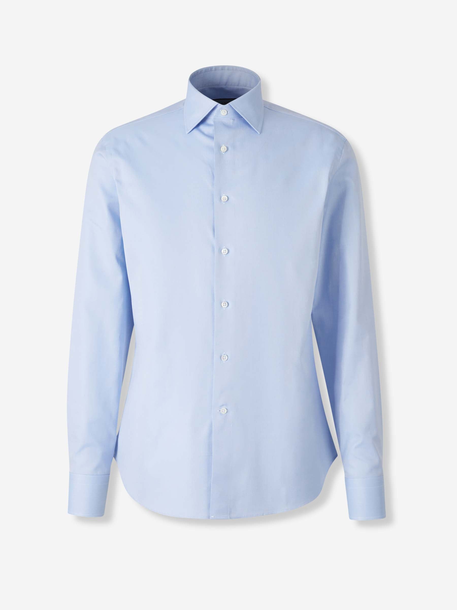 Canali Hombre Barcelona Camisa Lisa Algodón color Azul Celeste sku 402-000027 01 - Foto 1