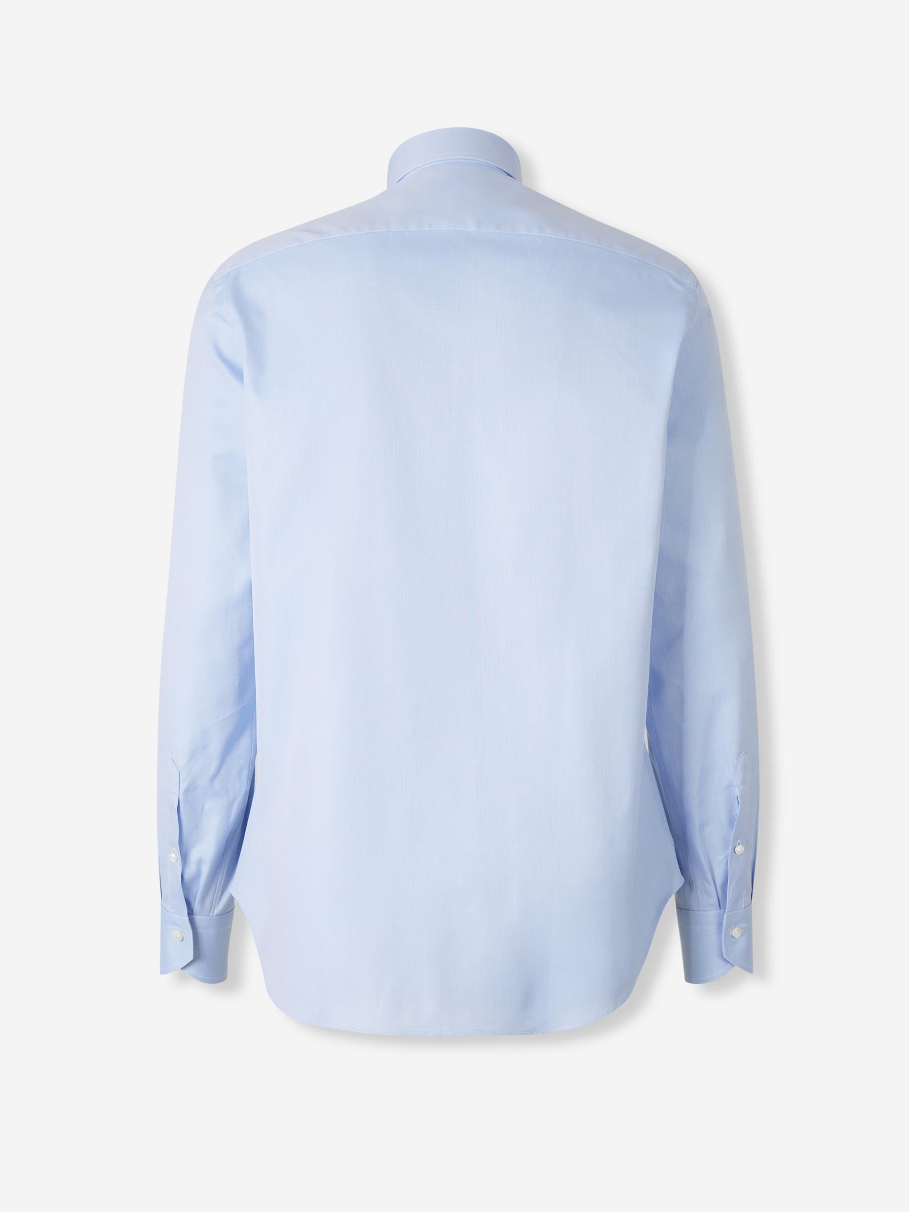 Canali Hombre Barcelona Camisa Lisa Algodón color Azul Celeste sku 402-000027 01 - Foto 2