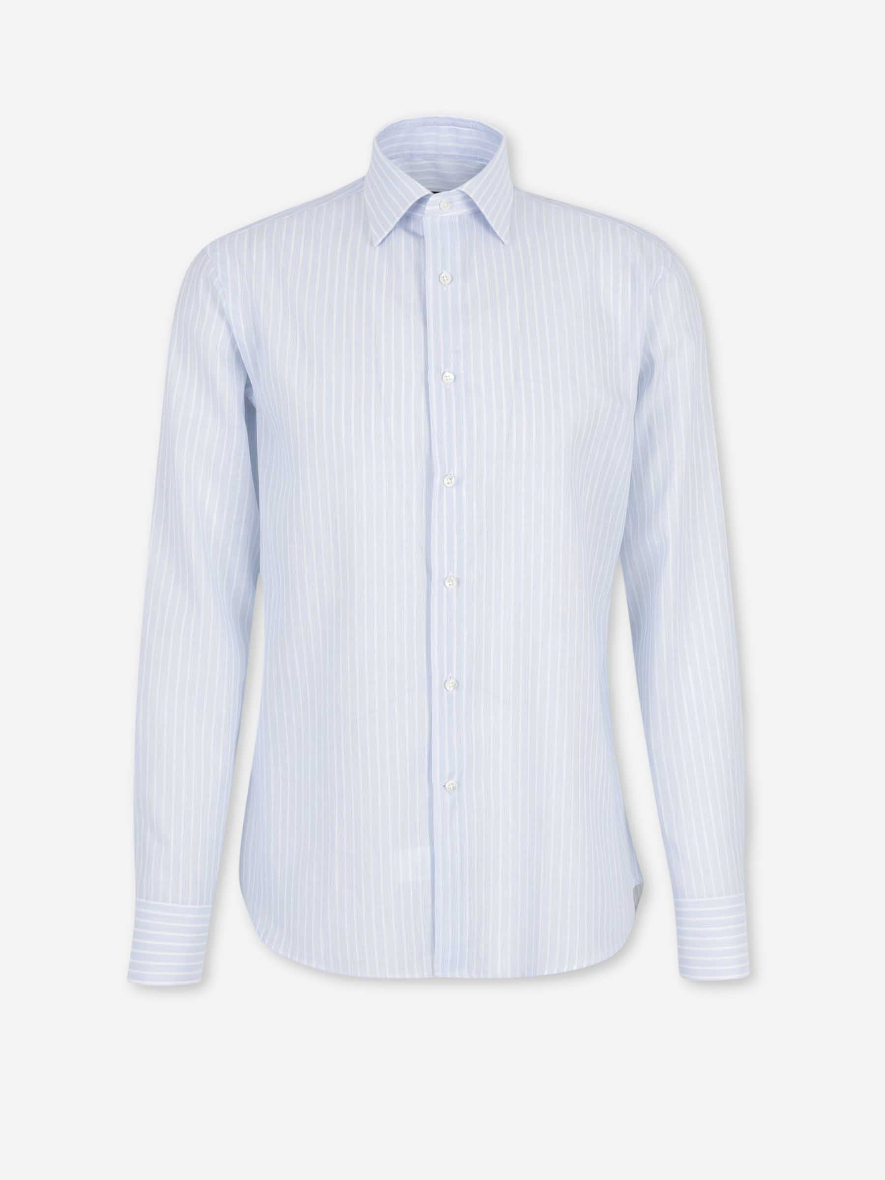 Canali Hombre Barcelona Camisa Vestir Listada color Azul Celeste sku 402-000028 01 - Foto 1