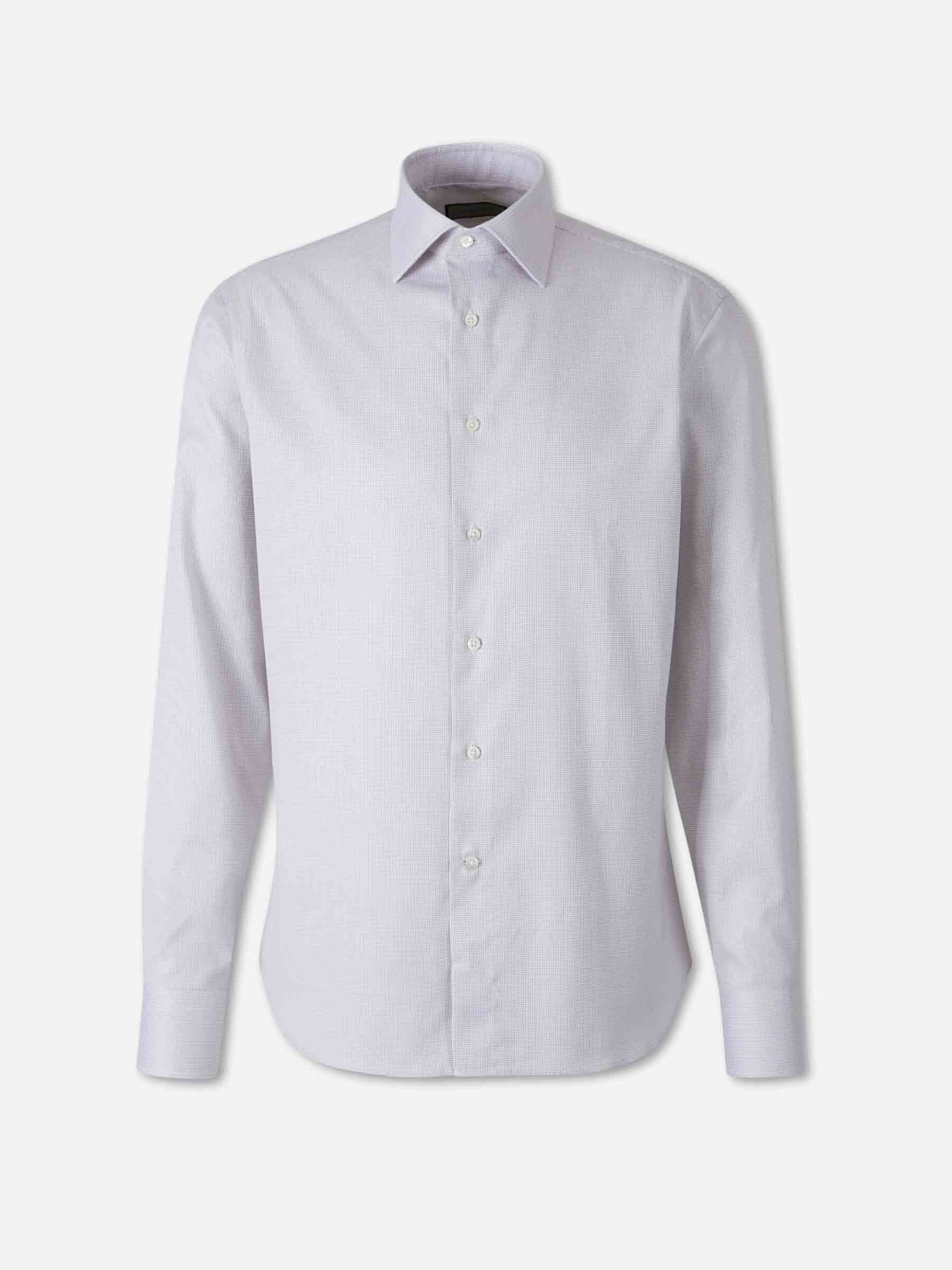 Canali Hombre Barcelona Camisa Micro Estampado Algodón color Marrón sku 402-000031 01 - Foto 1