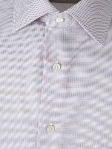 Canali Hombre Barcelona Camisa Micro Estampado Algodón color Marrón sku 402-000031 01 - Foto 3