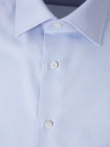 Canali Hombre Barcelona Camisa Micro Estampado Algodón color Azul sku 402-000032 01 - Foto 3