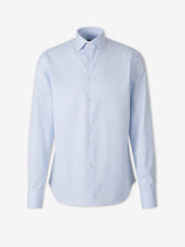 Canali Hombre Barcelona Camisa Micro Estampado Algodón color Azul Celeste sku 402-000032 02 - Foto 1