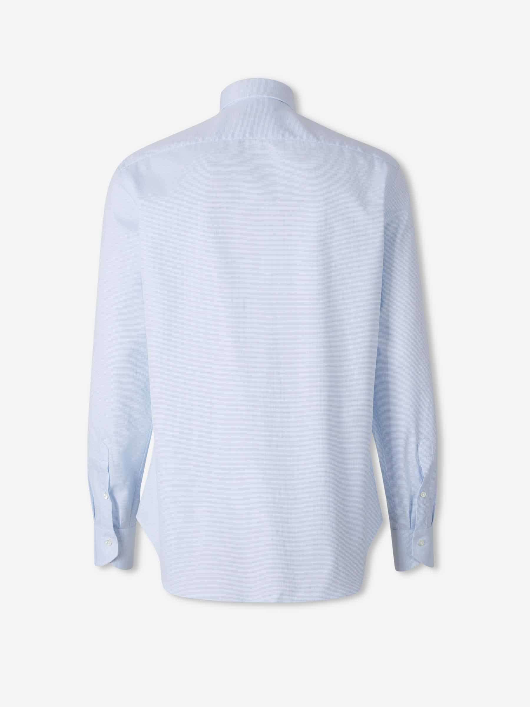 Canali Hombre Barcelona Camisa Micro Estampado Algodón color Azul Celeste sku 402-000032 02 - Foto 2