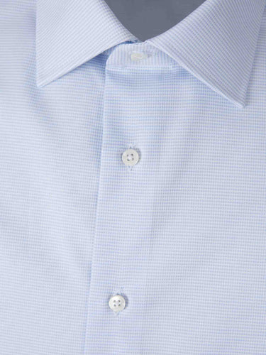 Canali Hombre Barcelona Camisa Micro Estampado Algodón color Azul Celeste sku 402-000032 02 - Foto 3