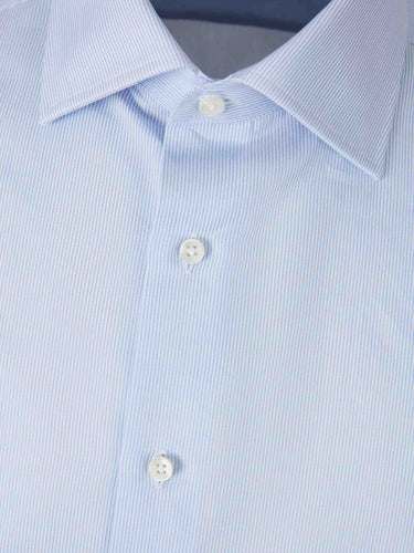 Canali Hombre Barcelona Camisa Lisa Algodón color Azul Celeste sku 402-000033 01 - Foto 3