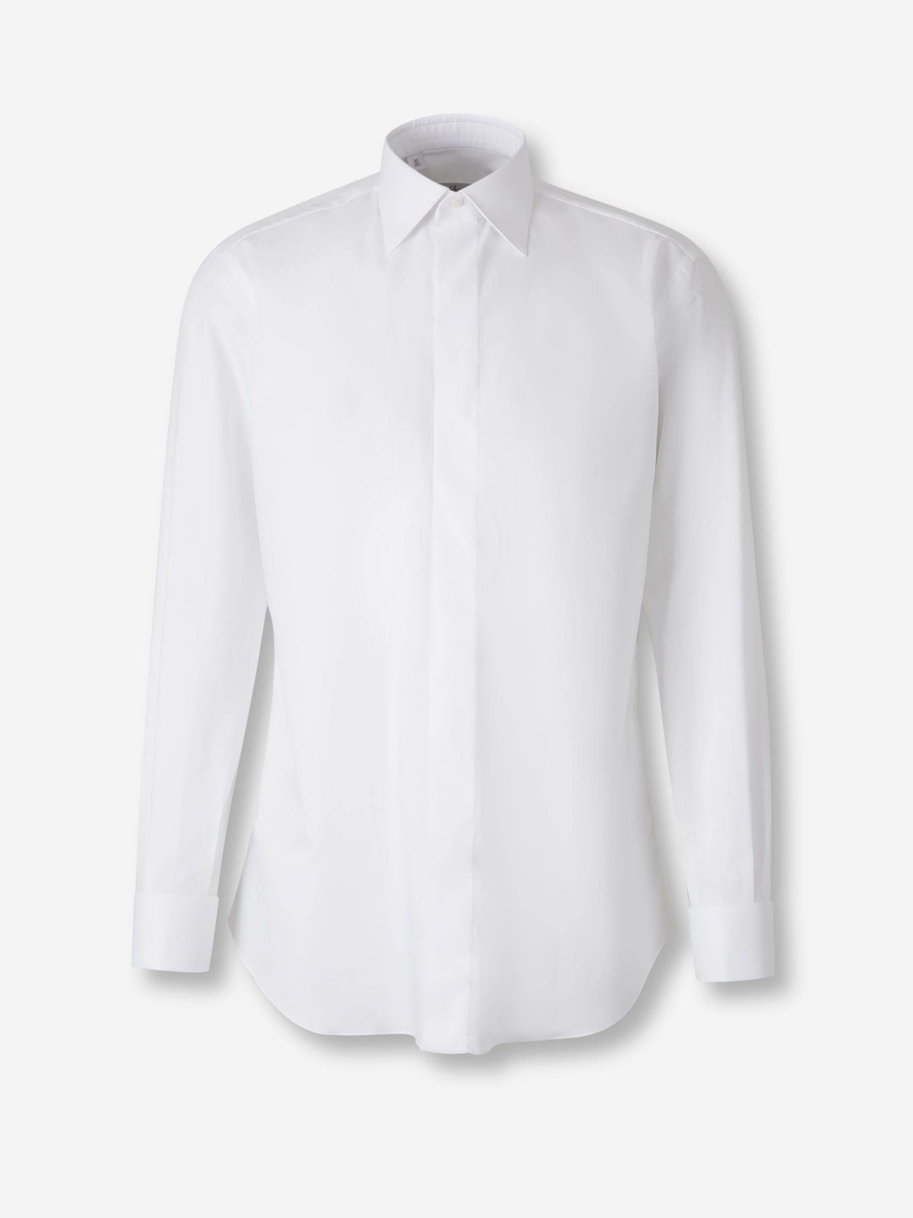 Brioni Hombre Barcelona Camisa de Vestir Lisa color Blanco sku 403-000470 01 - Foto 1