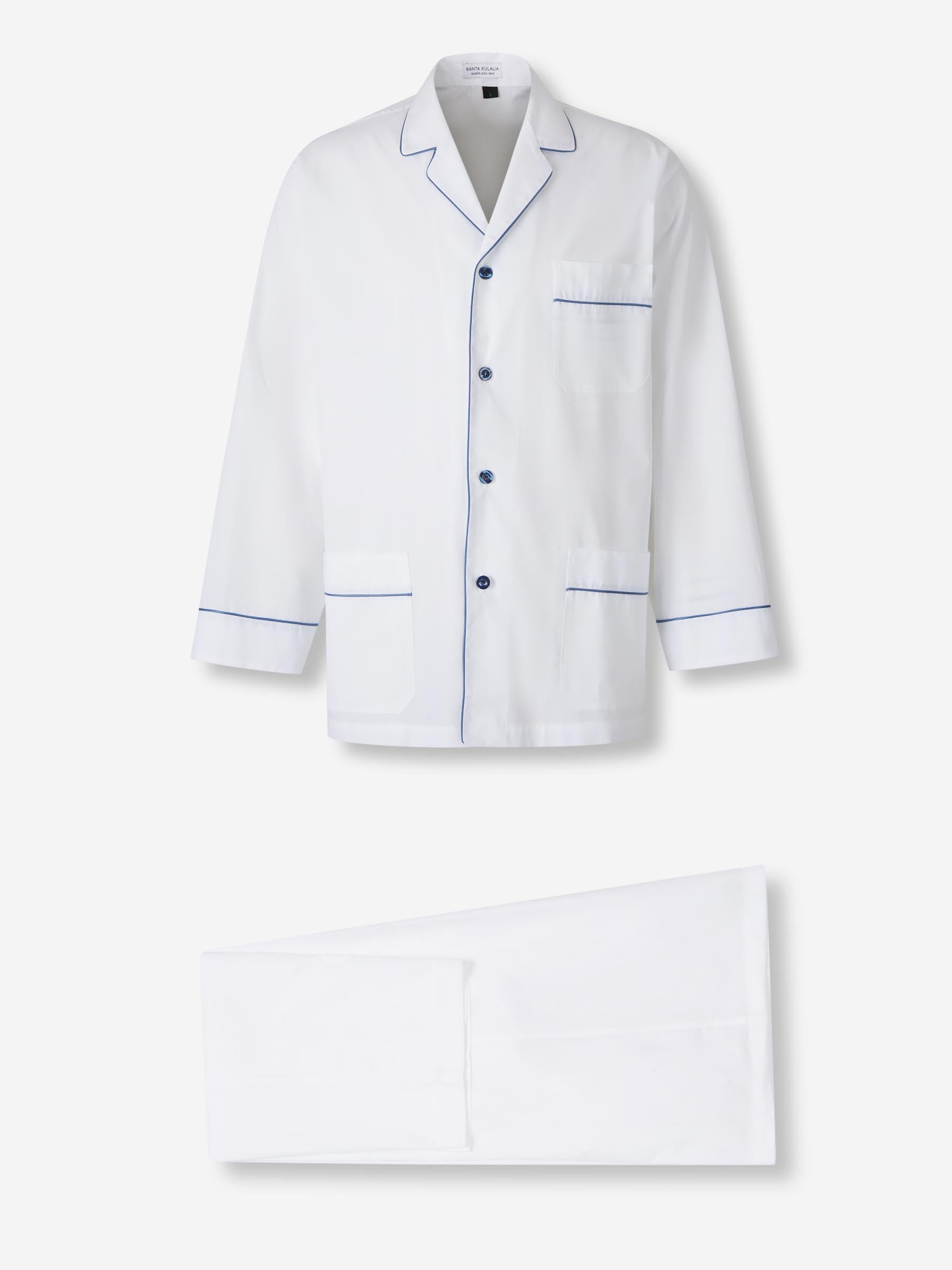 Santa Eulalia Hombre Barcelona Pijama Set Algodón color Blanco sku 412-000071 02 - Foto 1