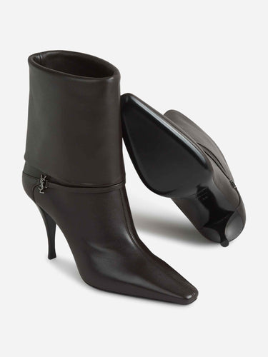 Saint Laurent Mujer Barcelona Botines Niki Logo color Marrón Oscuro sku 805-000758 01 - Foto 4