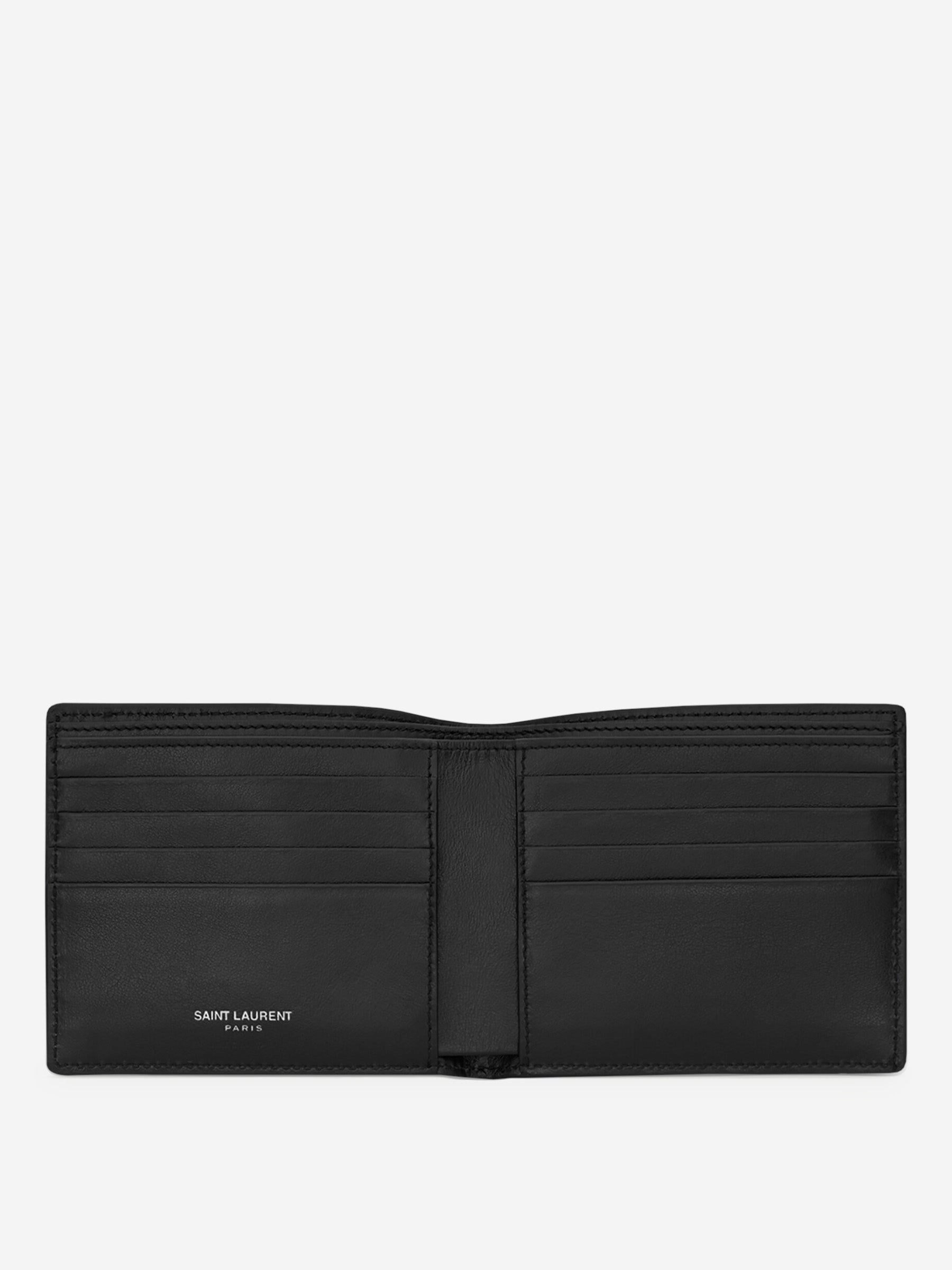 Saint Laurent – Saint Laurent Logo Leather Wallet in Barcelona or