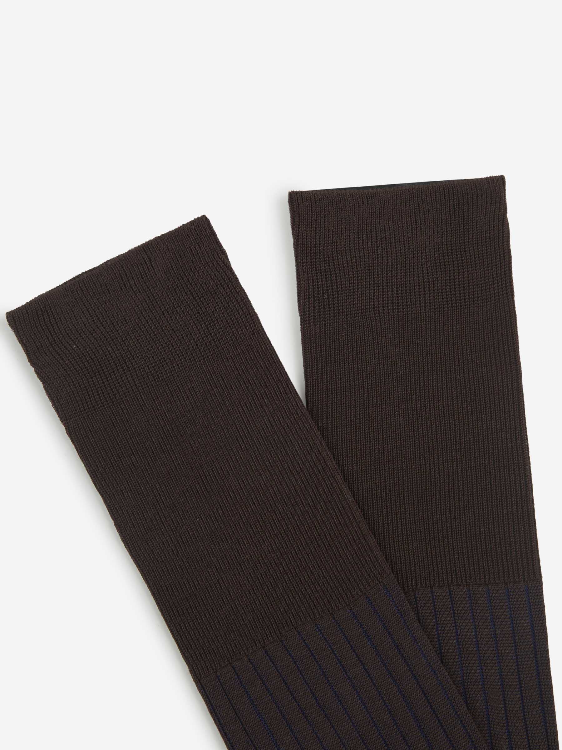 Bresciani Calcetines Canalé Dos Tonos color Azul Cobalto sku 642-000224 04 - Foto 2
