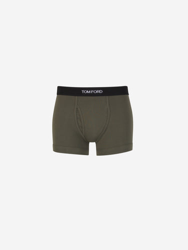 Tom Ford Hombre Barcelona Boxer Algodón Logo color Verde Militar sku 652-000099 04 - Foto 1