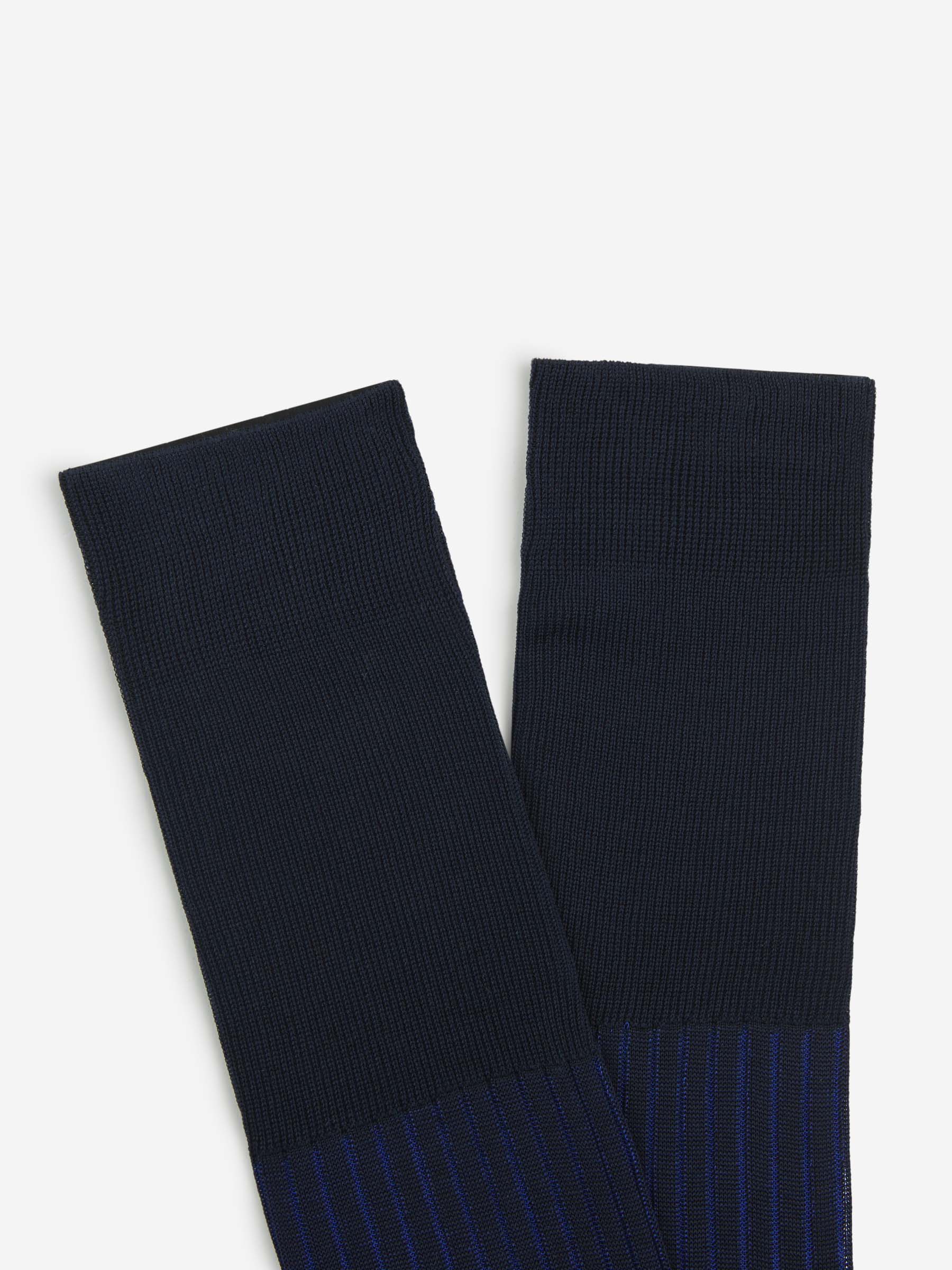 Bresciani Calcetines Canalé Dos Tonos color Azul Marino sku 642-000224 01 - Foto 2
