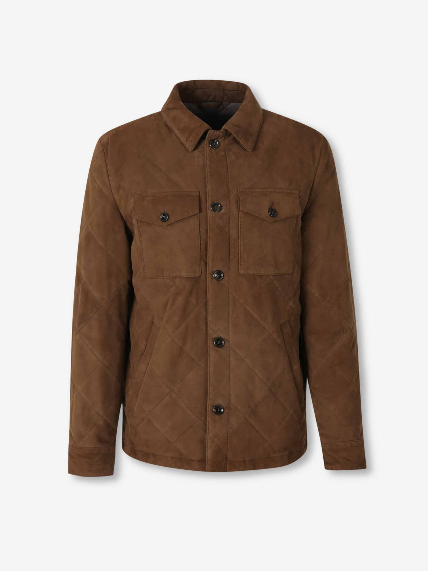 Santa Eulalia Hombre Barcelona Chaqueta Ante Acolchada color Marrón sku 501-000262 01 - Foto 1