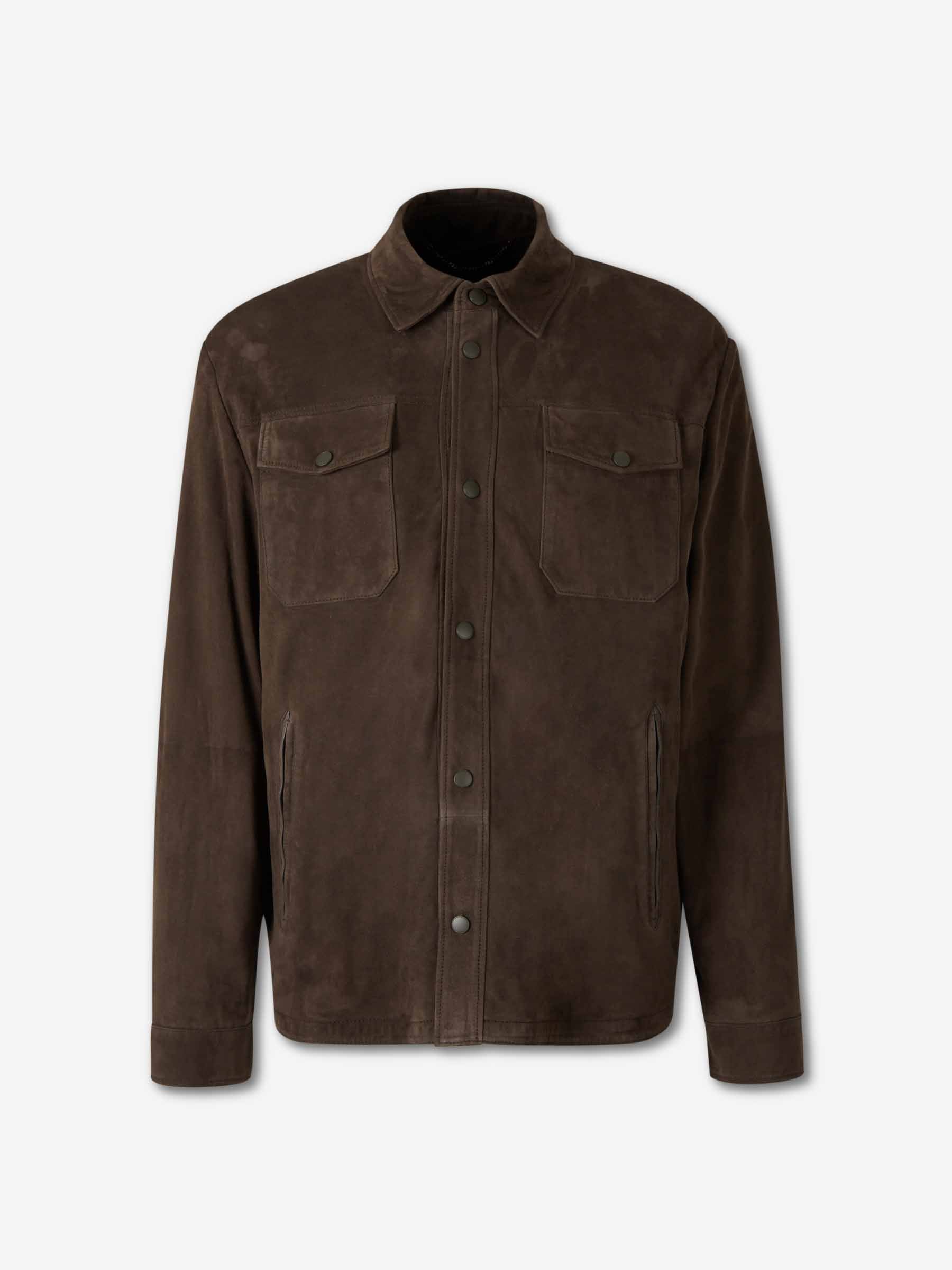 Canali Hombre Barcelona Chaqueta Piel Ante color Marrón Oscuro sku 501-000264 00 - Foto 1