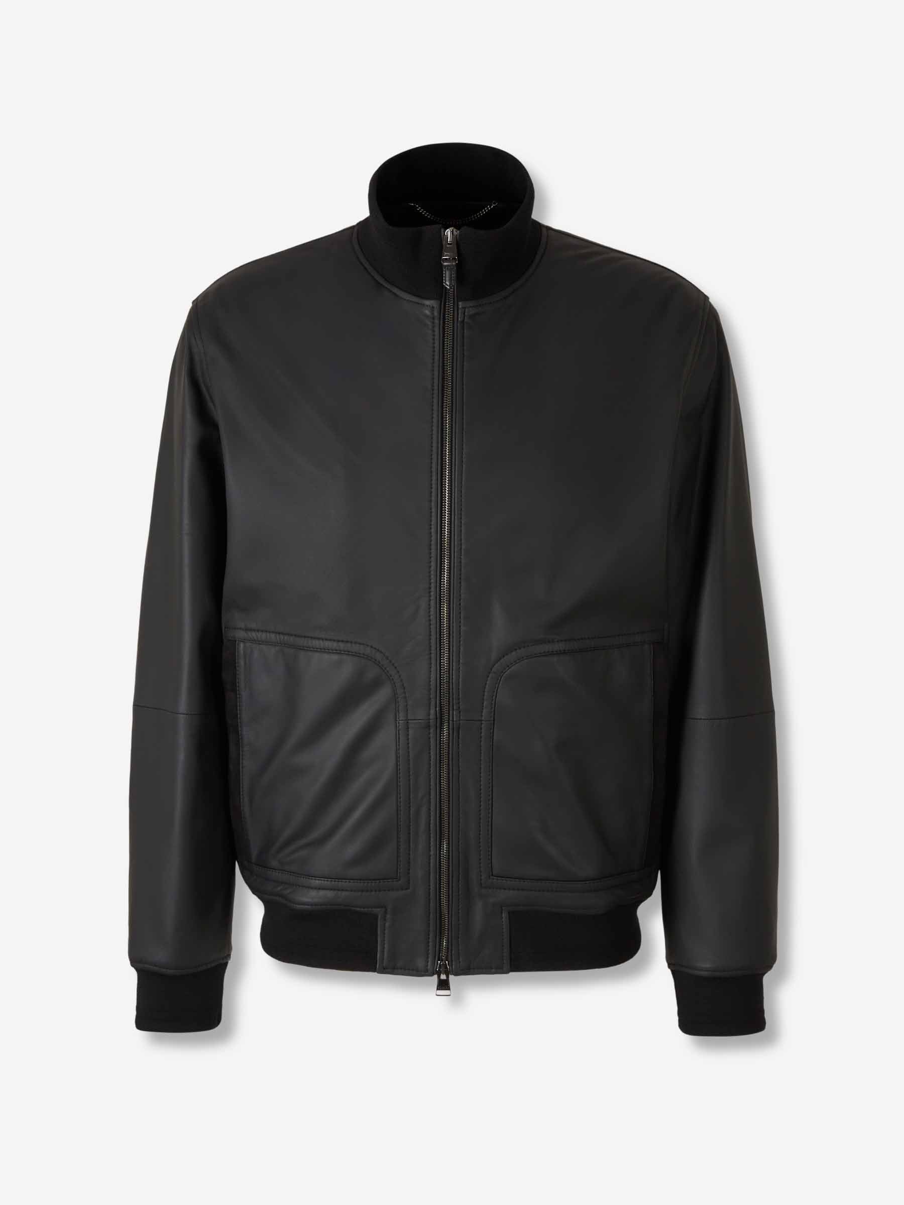 Canali Hombre Barcelona Chaqueta Piel Bomber color Negro sku 501-000265 01 - Foto 1