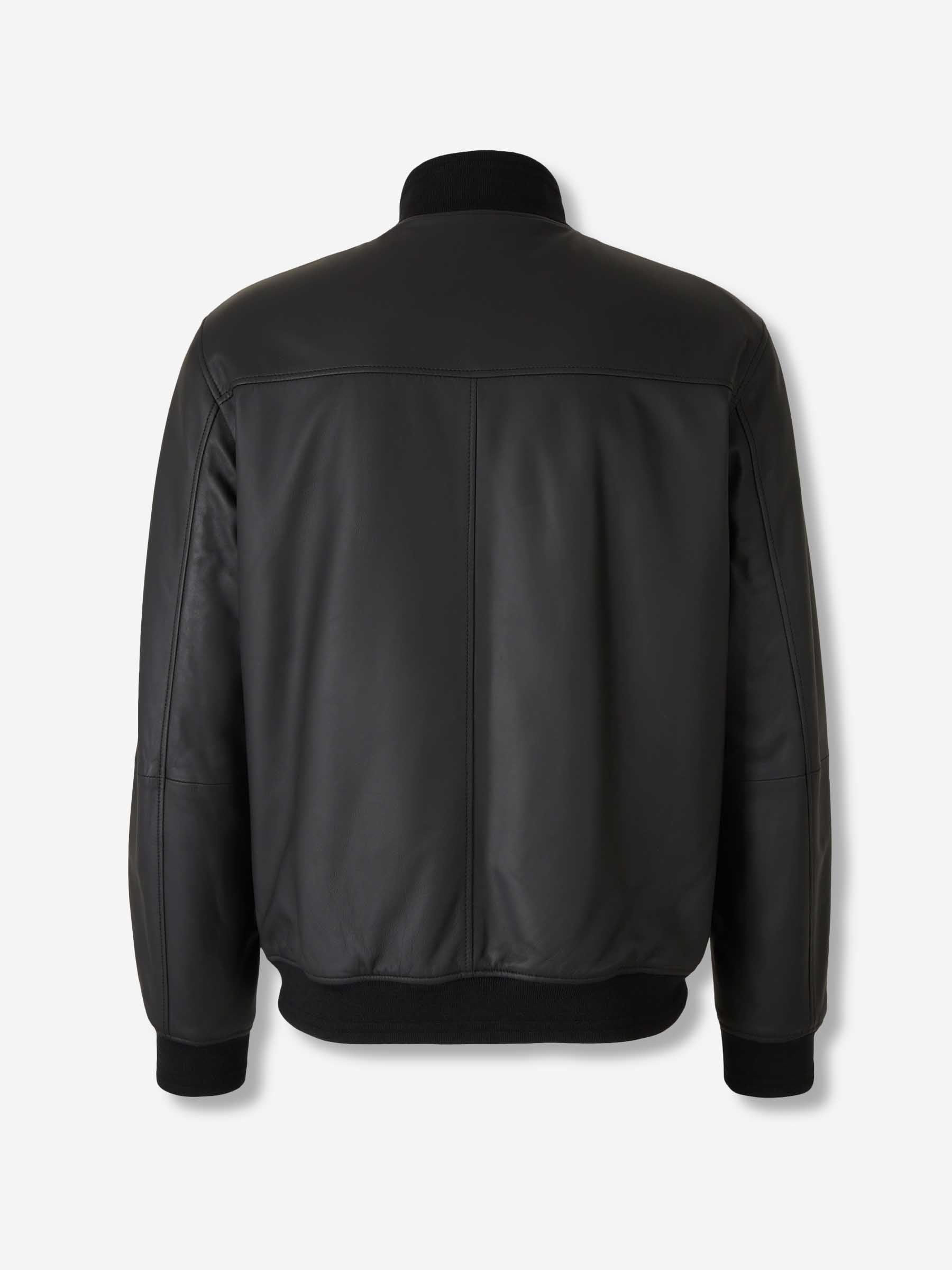 Canali Hombre Barcelona Chaqueta Piel Bomber color Negro sku 501-000265 01 - Foto 2
