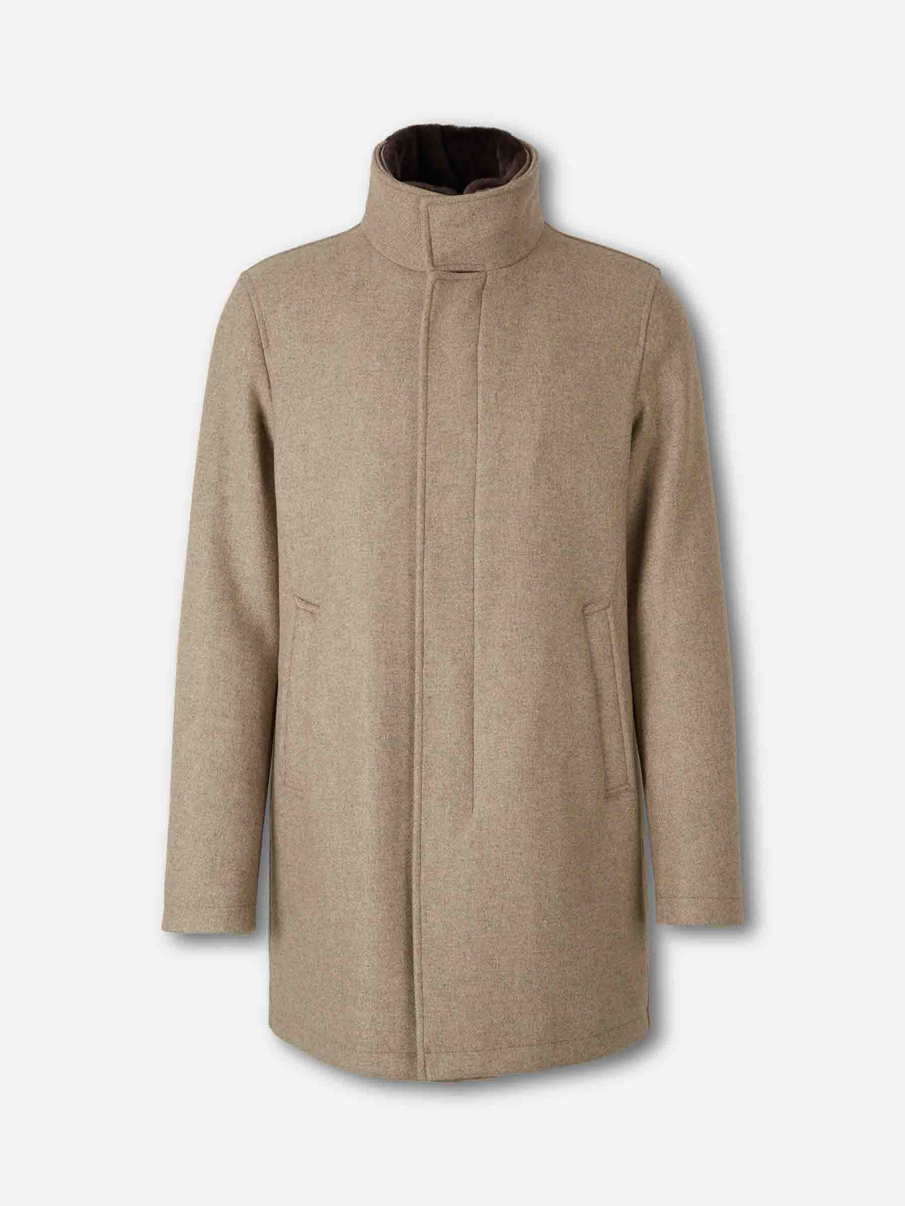 Herno Hombre Barcelona Abrigo Largo Lana color Taupe sku 502-001630 02 - Foto 1