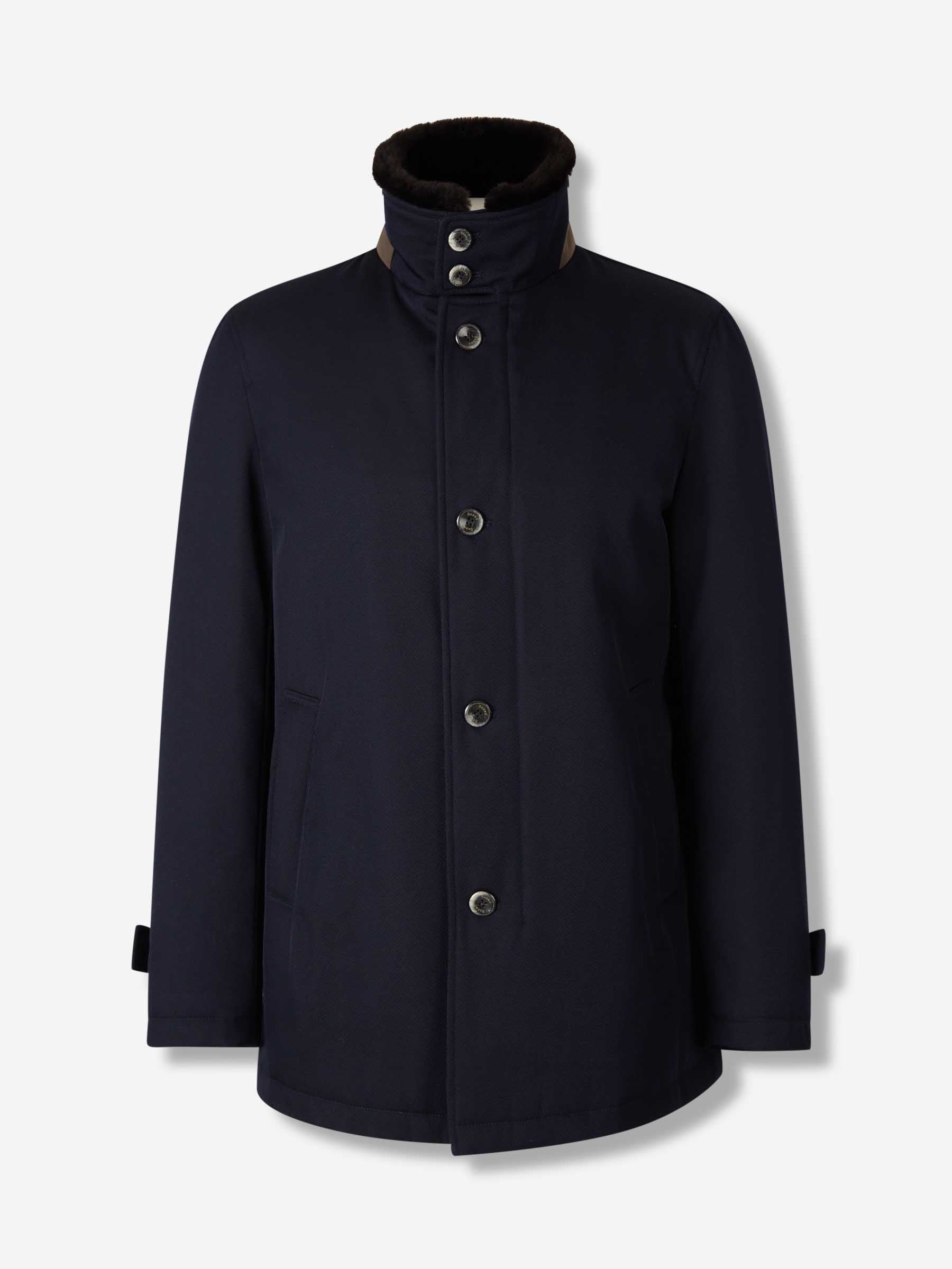 Herno Hombre Barcelona Abrigo Largo Lana color Azul Marino sku 502-001631 01 - Foto 1