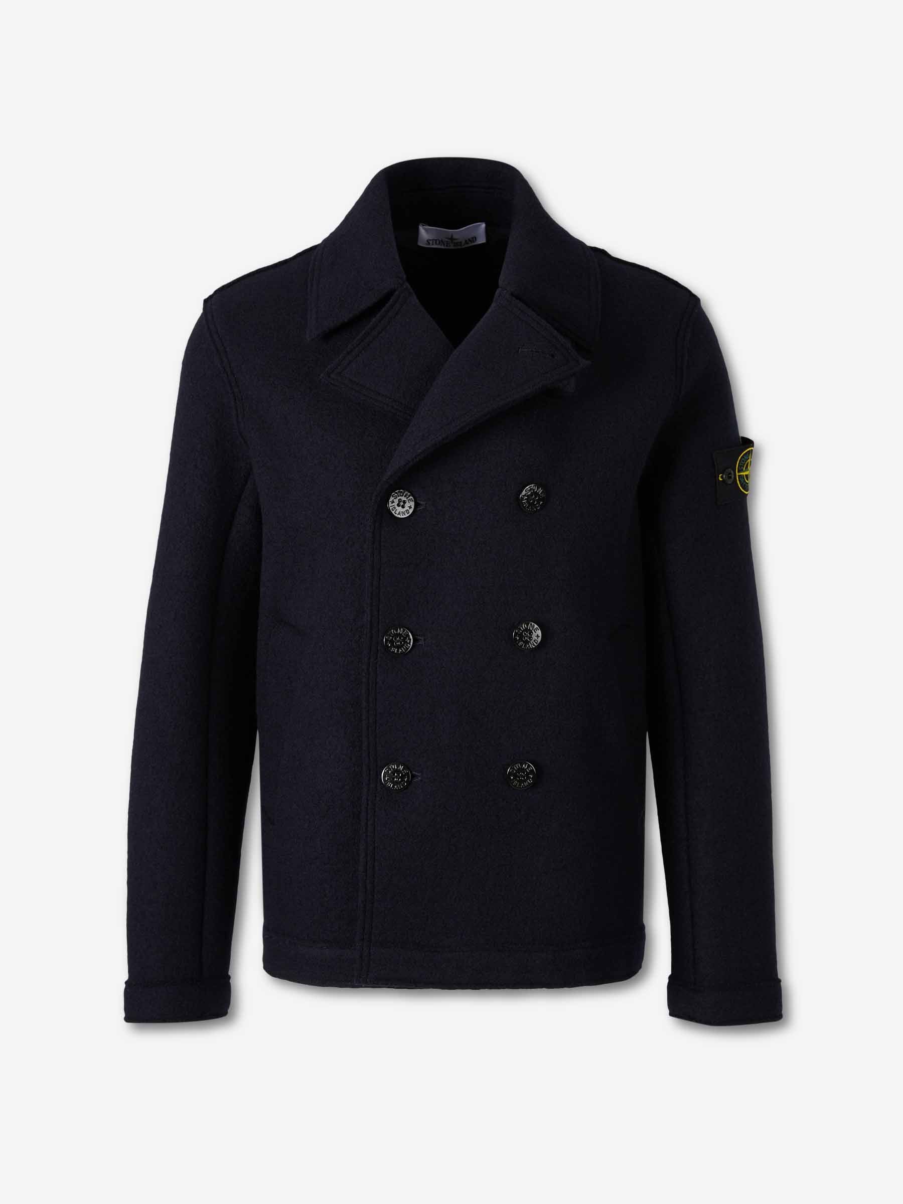 Stone Island Hombre Barcelona Abrigo Corto Lana color Azul Noche sku 502-001668 01 - Foto 1