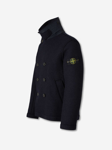 Stone Island Hombre Barcelona Abrigo Corto Lana color Azul Noche sku 502-001668 01 - Foto 2